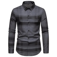 Chemise décontractée à manches longues en tricot Terry pour homme, coupe classique, séchage rapide, boutonnée