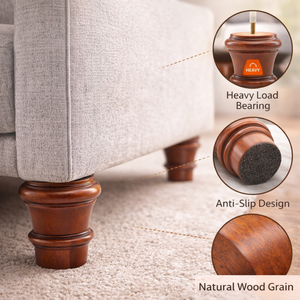 Solid Wood Round Turned Heavy Duty Sofa Legs for Sofa <b>Chair</b> Bed Cabinet-Living Room Furniture - Product Image 1