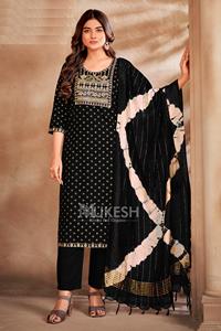 ชุดสูทพิมพ์ลายฟอยล์สำหรับผู้หญิงชุดสูทพิมพ์ลายคู่กับ dupatta ดีไซน์ใหม่ตามต้องการ - Product Image 4