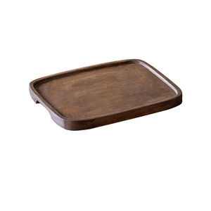 Plateau en bois décoratif fabriqué à la main pour serveur de pâtes finition naturelle avec poignée utilisation de restauration plateaux de service de restauration rapide - Product Image 4