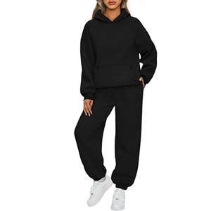 ชุดสเวตเตอร์ผู้หญิง2ชิ้นสไตล์โอเวอร์ไซส์พร้อมกระเป๋าแฟชั่นฤดูใบไม้ร่วง - Product Image 1