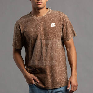 T-shirts pour hommes en denim délavé, tendance, coupe ample, pour un style décontracté et streetwear - Product Image 5
