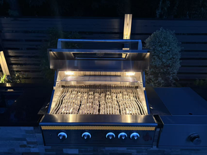 Nouveauté 2026, barbecue rotatif intégré en acier inoxydable noir <span class=keywords><strong>à</strong></span> 5 brûleurs, barbecue au <span class=keywords><strong>gaz</strong></span> GPL personnalisable pour jardin extérieur - Product Image 2