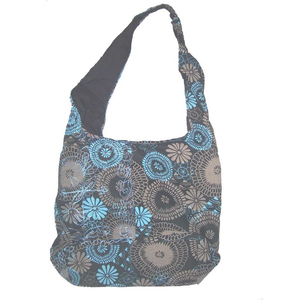 À la mode bleu à motifs bohème coton grande capacité femmes messager sac à bandoulière décontracté fermeture à glissière Portable pour le collège - Product Image 2