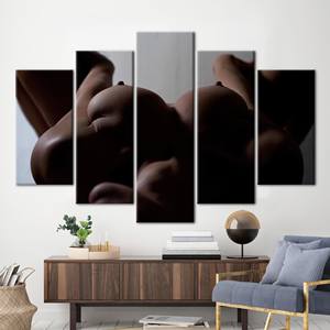 Decoración de pared con foto sensual: Lienzo impreso con arte de mujer elegante y sexy, paquete de 5 piezas: Gallery Wrap - Product Image 1