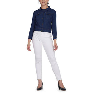 Chaqueta de mezclilla para mujer con logotipo personalizado impreso, de alta calidad y bajo precio, talla grande, transpirable y personalizable. - Product Image 6