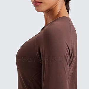 เสื้อโยคะ2024แขนยาวทรงหลวมเสื้อโยคะระบายอากาศได้ดีน้ำหนักเบาผลิตจากปากีสถานสำหรับฤดูร้อน - Product Image 6