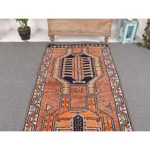 Tapis turc vintage, tapis de couloir 3,2x10,1 pieds, tapis Herki Ombr brun - Product Image 3