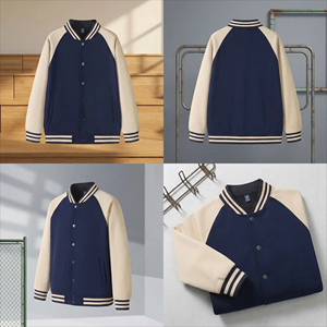 แจ็คเก็ตหนังวาร์ซิตี้แบบพรีเมียมสั่งทำพิเศษ พร้อมแขนเสื้อตัดสี  แบบยูนิเซ็กซ์  คอตั้งแบบทอ  กันน้ำ กันลม - Product Image 4