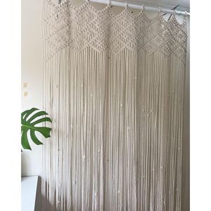 Rideau mural en macramé bohème fait main, design luxueux encadré de rotin pour la décoration artistique du salon, décoration murale pour la maison - Product Image 3