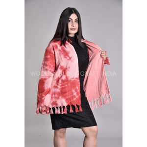 Veste matelassée Suzani pour femmes de haute qualité, respirante, style tie-dye, coton brodé à la main, motif floral bleu, col montant, hiver - Product Image 3