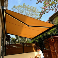 Pergola d'extérieur complète avec toit rétractable et pliable, auvent électrique mural semi/plein cassette.