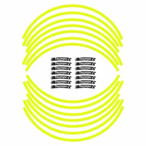 Strisce Adesive Giallo Neon da 17 Pollici per Cerchioni Moto Triumph, Compatibili con Pneumatici e Accessori Ruota Moto - Product Image 2