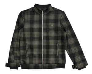 Chaqueta de lana de manga larga Slimfit de alta calidad para hombre, chaqueta de invierno con cuello levantado, cremallera de Color a cuadros personalizada, moda callejera calentada - Product Image 4