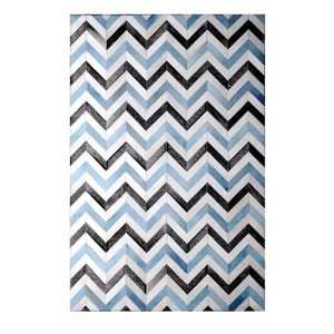 Alfombra Rectangular de Cuero con Rayas de Colores, Hecha a Mano, Estilo Patchwork Moderno, Antideslizante, Lavable, para Sala de Estar, Dormitorio, Comedor, Diseño Único - Product Image 1