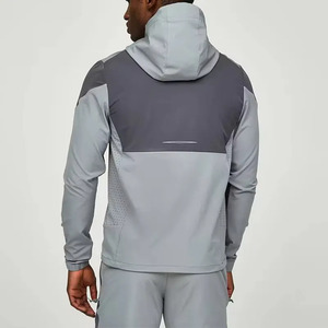 Nueva fábrica de ropa para correr tejida con logotipo reflectante personalizado para hombres-Diseño de patrón sólido transpirable resistente 92% poliéster 8% otoño - Product Image 5