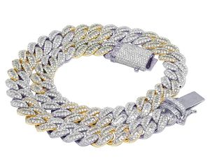 Collier cubain personnalisé en or 10 carats avec diamants baguette et ronds cultivés en laboratoire, style hip-hop pour hommes - Product Image 1