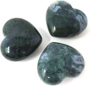 Cristaux Feng shui naturels de meilleure qualité Pierres précieuses Mousse Agate Puffy Pierres en forme de coeur pour la décoration - Product Image 4