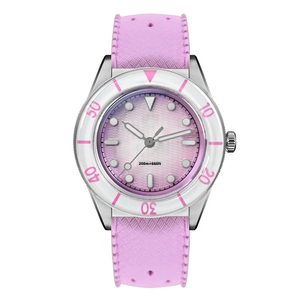 Montres de plongée pour femmes OEM personnalisées, étanches 200 m, verre saphir, bracelet en caoutchouc FKM, avec luminescence BGW-X1. - Product Image 1