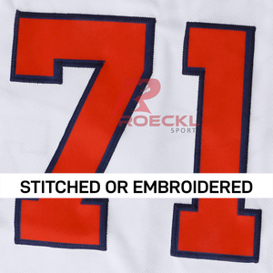 Nouveau maillot de football en maille bleue et blanche à col en V en polyester de haute qualité maillot de football américain respirant en édition limitée - Product Image 5