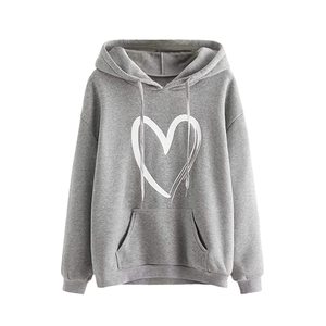 Sudadera con capucha de gran tamaño de Invierno para mujer de alta calidad, manga larga, suave, cálida, 100% algodón, bordado personalizado, forro polar pesado, estampado frontal - Product Image 1