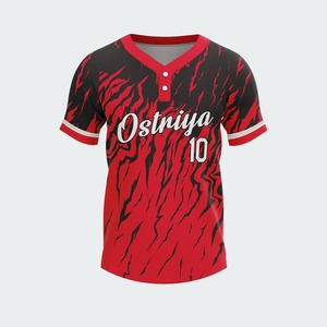 Camiseta de Béisbol Ligera 100% Poliéster con Dos Botones para Béisbol y Sóftbol en Venta - Product Image 6