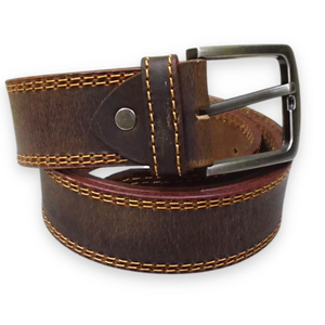 Ceinture en cuir de buffle pleine fleur vintage classique boucle ardillon confortable décontracté longueur personnalisée ceintures en cuir véritable du Pakistan - Product Image 6