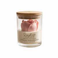 Bougie parfumée à la rose rose personnalisée, bougie en cire de soja, aromathérapie, bougie artisanale en verre, mèche en coton, pour la fête des mères, cadeaux de mariage