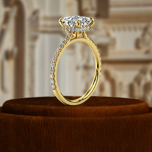 Anillo de Compromiso con Diamante Cultivado en Laboratorio de 1 Quilate, Estilo Halo, Banda con Incrustaciones, Anillo de Boda, Certificado IGI, Oro Blanco Sólido de 14k - Product Image 6