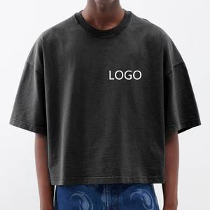 Camiseta personalizada de algodón de alta calidad 260 Gsm, camiseta de aspecto recortado cuadrado con lavado ácido, camiseta de peso pesado para hombres, fabricante de camisetas para hombres - Product Image 5