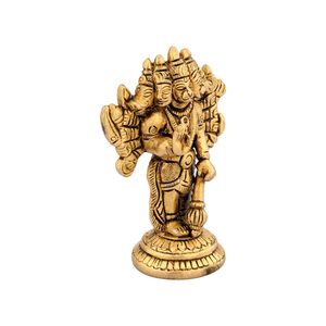 ตุ๊กตาฮานูแมน panchmukhi ทองเหลืองทำด้วยมือไม้มะฮอกกานีแข็งและขัดมัน - Product Image 3