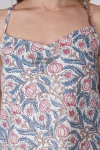 Pijama indio de lujo hecho a mano de algodón puro para mujer suave cómodo sin mangas ropa de dormir vestido de noche para otoño para verano - Product Image 2