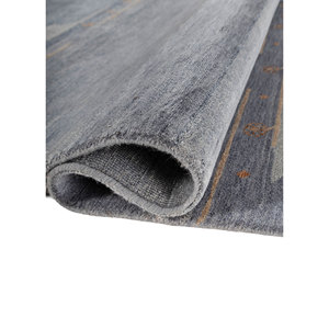 Alfombra Manchaha Lub-01 Azul, Tejida a Mano con Lana y Seda, Diseño Abstracto para Decoración de Sala de Estar, Hecha en Jaipur, EE. UU. - Product Image 2