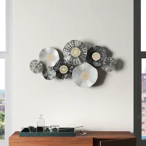 Art mural en métal pour l'intérieur de la maison au design antique, multicolores, salon, accessoires d'art mural en métal rustique - Product Image 2