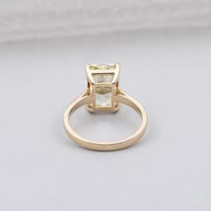 IGI Certified Radiant Cut Fancy Yellow <b>Diamond</b> <b>Ring</b> Engagement 4 Prong Solitaire <b>Ring</b> - Product Image 4