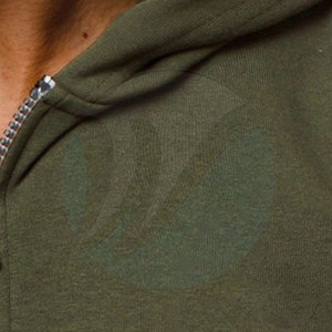 Sudadera con capucha sin mangas para hombre, informal, de forro polar, con cremallera completa, de poliéster/algodón, de secado rápido y transpirable, para gimnasio, primavera 2025, al por mayor - Product Image 4