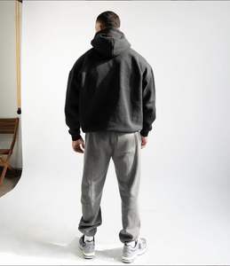 Men's & Women's Brand Hip Hop Fleece <b>Hoody</b> Solid <b>Red</b> Black Gray Hoodies Fashion Streetwear 300 Grams Weight Washed Technique - Product Image 2