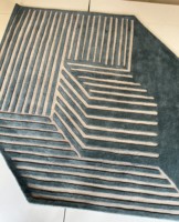 Tapis moderne en laine de Nouvelle-Zélande tufté à la main, à poils longs et épais (0,6-1 pouce) Ensembles de tapis abstraits en latex avec support en toile, anti-déchirure et anti-taches
