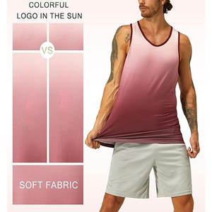 เสื้อกล้ามถักแบบลำลองสำหรับผู้ชายฤดูร้อนฟิตเนสยิมพิมพ์ลายสีย้อมแห้งเร็วตามสั่ง - Product Image 4