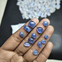 2025 Attrayant Naturel Tanzanite Lisse Poli Bleu Ovale Coupe Lâche Mélange Pierre Différentes Tailles Formes Moissanite Opale Jade
