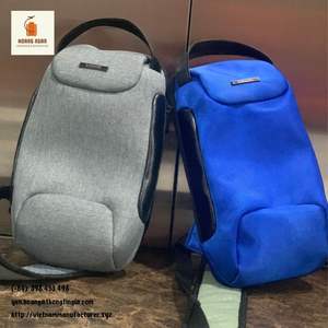 Poliéster impermeable 33X18X8 CM Tamaño personalizado y logotipo gris azul Color Riñonera básica Hecho en Vietnam - Product Image 2