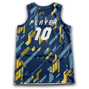 Conjunto de pantalones cortos de Jersey reversible con cuello en V personalizado, uniforme de baloncesto transpirable de malla de poliéster 100% de secado rápido - Product Image 3