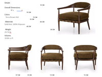Fauteuil en bois à dossier haut/chaise de salle à manger en bois avec accoudoirs/fauteuil en bois confortable fauteuil en bois robuste fauteuil en bois naturel