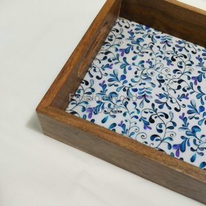 ถาดเสิร์ฟไม้อะคาเซียทำด้วยมือถาดไม้ตกแต่งบ้านขนาดใหญ่ถาดไม้ใส่อาหารเรียกน้ำย่อยเป็นมิตรกับสิ่งแวดล้อมถาดตกแต่งผลไม้ - Product Image 5