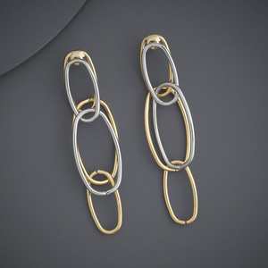 Trendy Vintage Drop and Pendant <b>Earrings</b> Geometric Vintage Religious Zinc Alloy with Copper and Brass Pearl <b>Diamond</b> Main Stone - Product Image 5