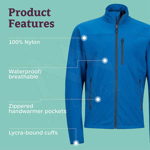 Logo personnalisé impression avant fermeture éclair col montant Softshell vestes 2023 poids léger hommes Softshell veste - Product Image 3