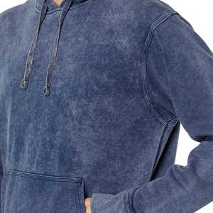 New High Quality Plain Dyed Breathable and Quick Dry Men Acid Wash Hoodie / Casual and Outdoor Wear Men Acid Wash Hoodie - Product Image 3