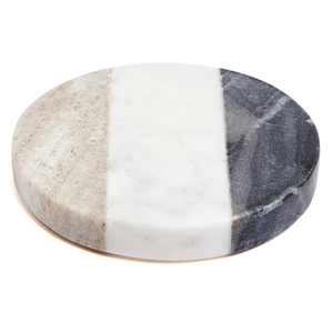 Sous-verres en marbre pur de qualité supérieure de forme ronde Sous-verres décoratifs en pierre et en bois de style Super Standard pour boissons - Product Image 1