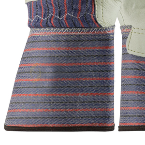 Canadian EN420 Standard Rigger Gloves Cowhide Grain Leather Cotton Lining Long Cuff Anti-Cut Construction Hand Arm Protection - Product Image 6