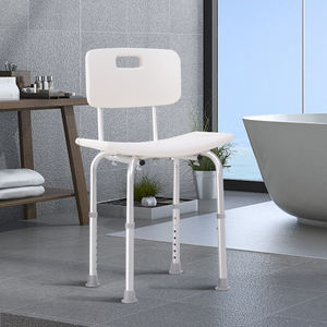 HOMCOM-Asiento de ducha con respaldo, silla de ducha ajustable en altura, antideslizante, 8 posiciones - Product Image 2